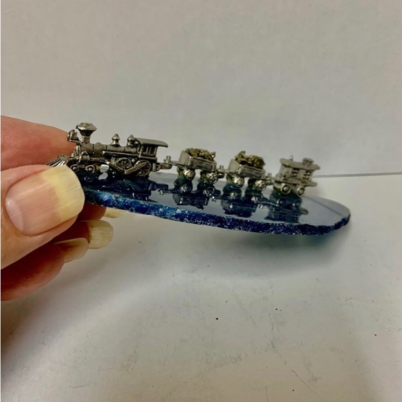 Miniature TRAIN AGATE pewter RAILROAD - Picture 2 of 3